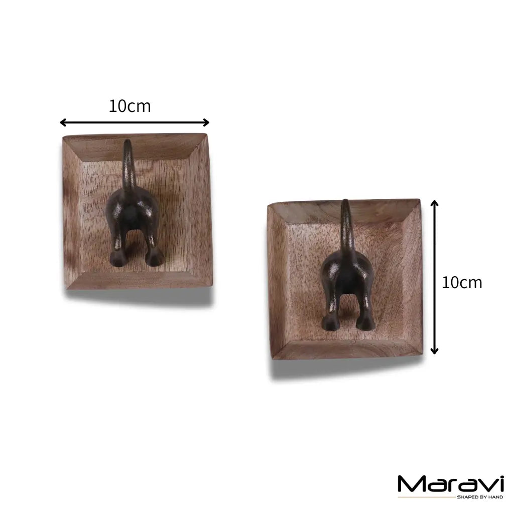 Odhari Dog Tail Hooks Set of 2 Antique Silver or Gold