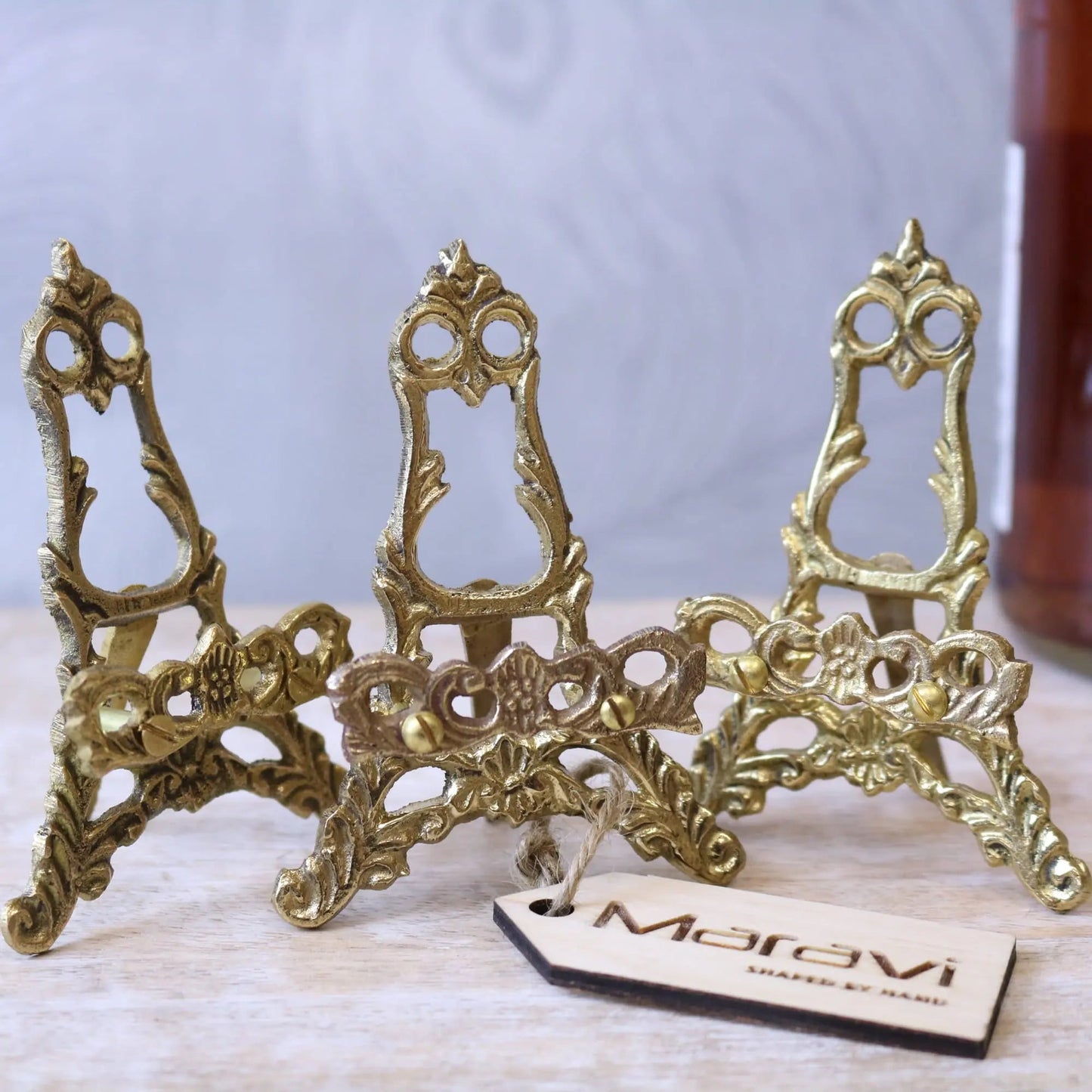 Saramati Set of 3 Brass Mini Easel Stands