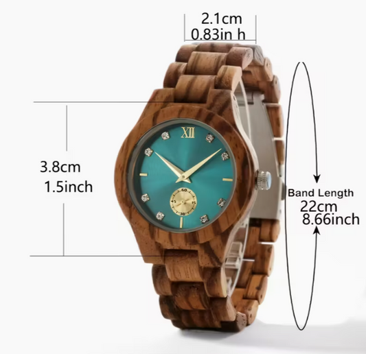 Wood Watch Green - Women