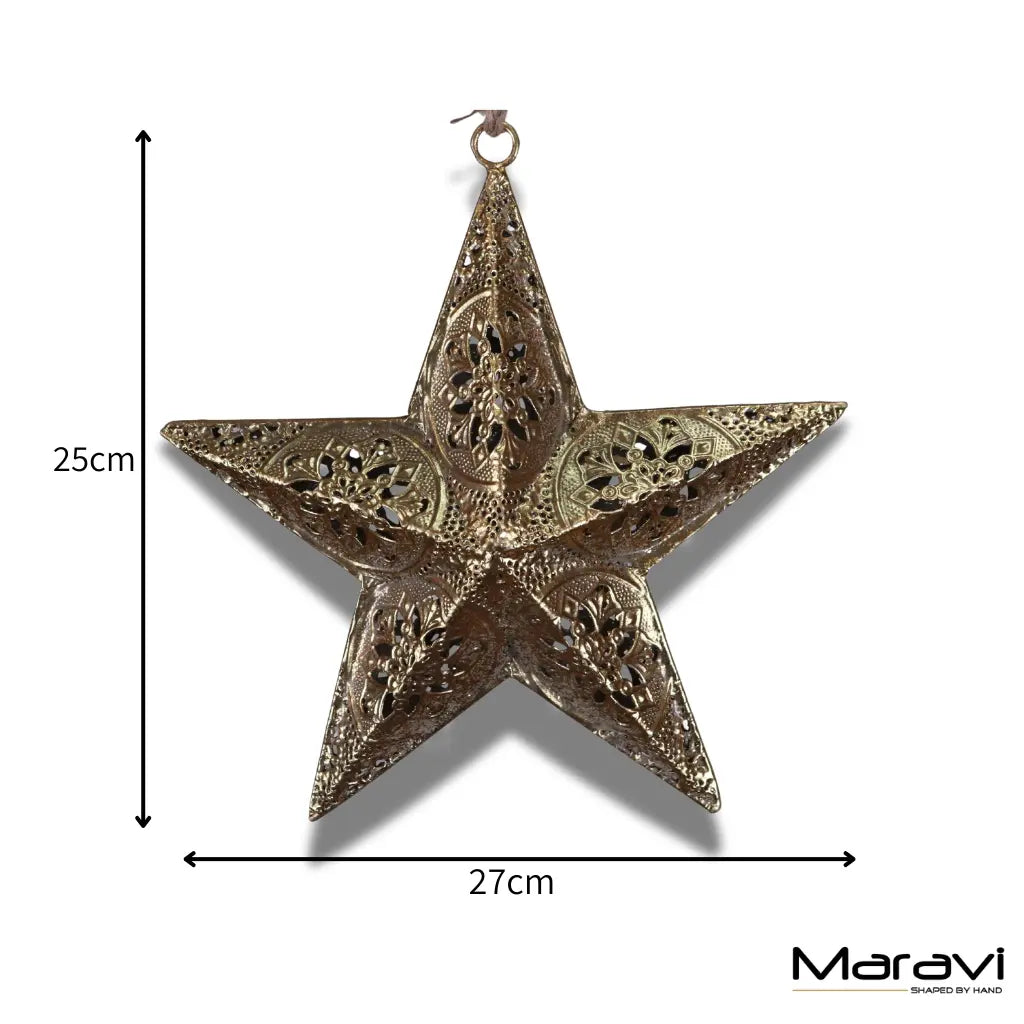Varnika Metal Hanging Star Decoration Gold
