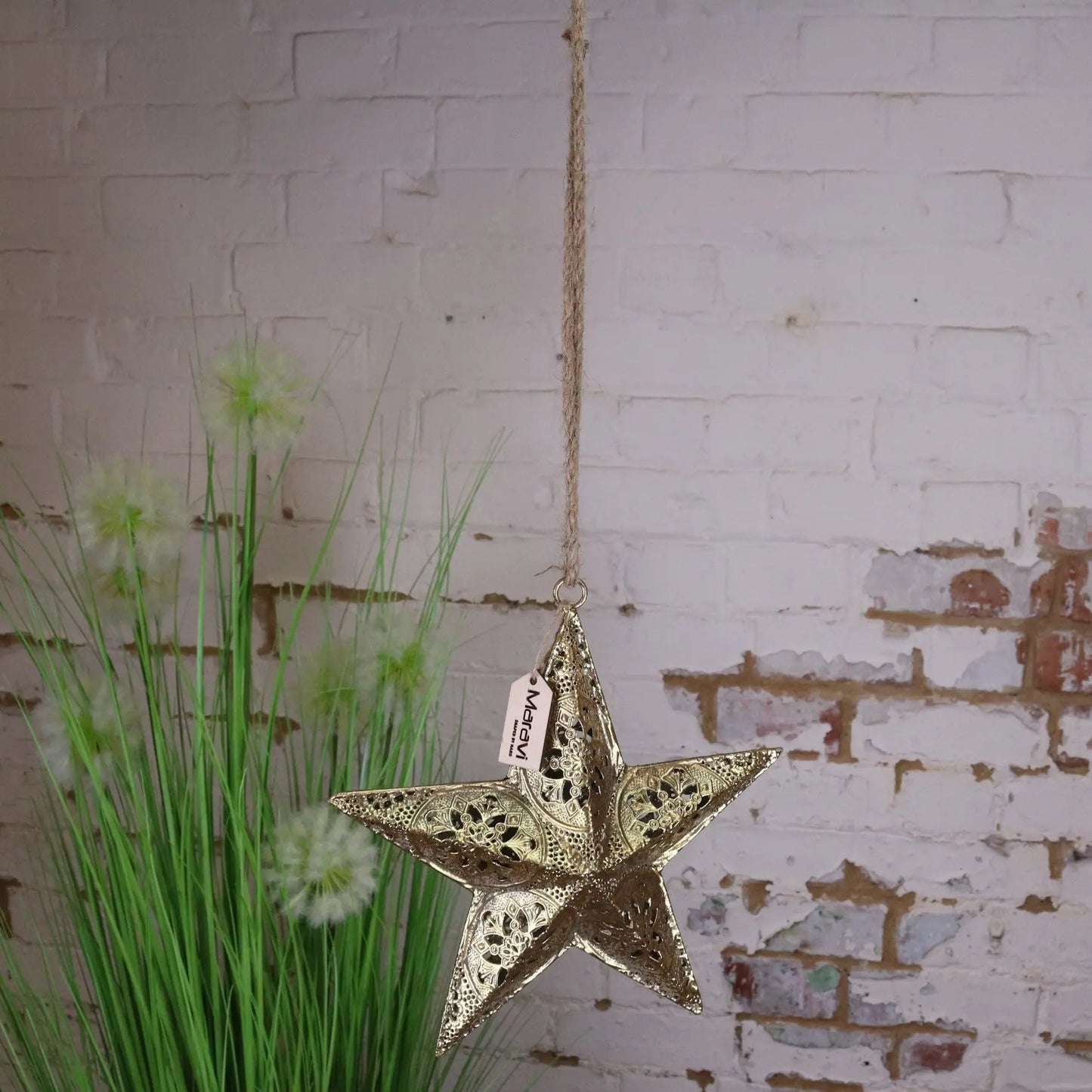 Varnika Metal Hanging Star Decoration Gold