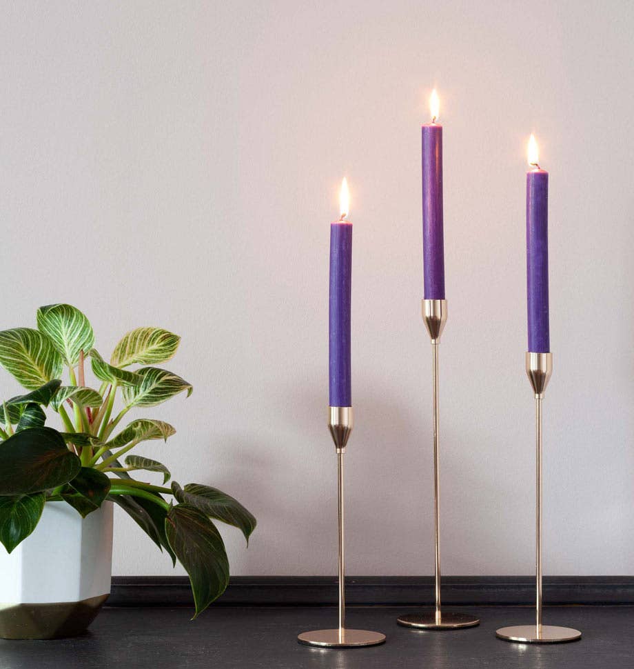 Purple 10 inch Dinner Candles x 6