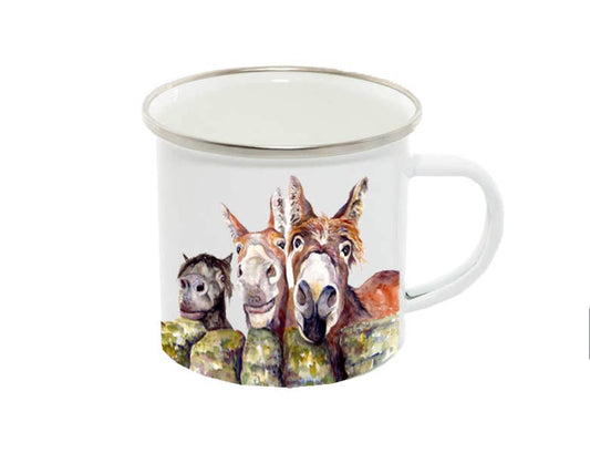 Enamel Mug, Donkeys, Johnny, Freckles & Halfpint