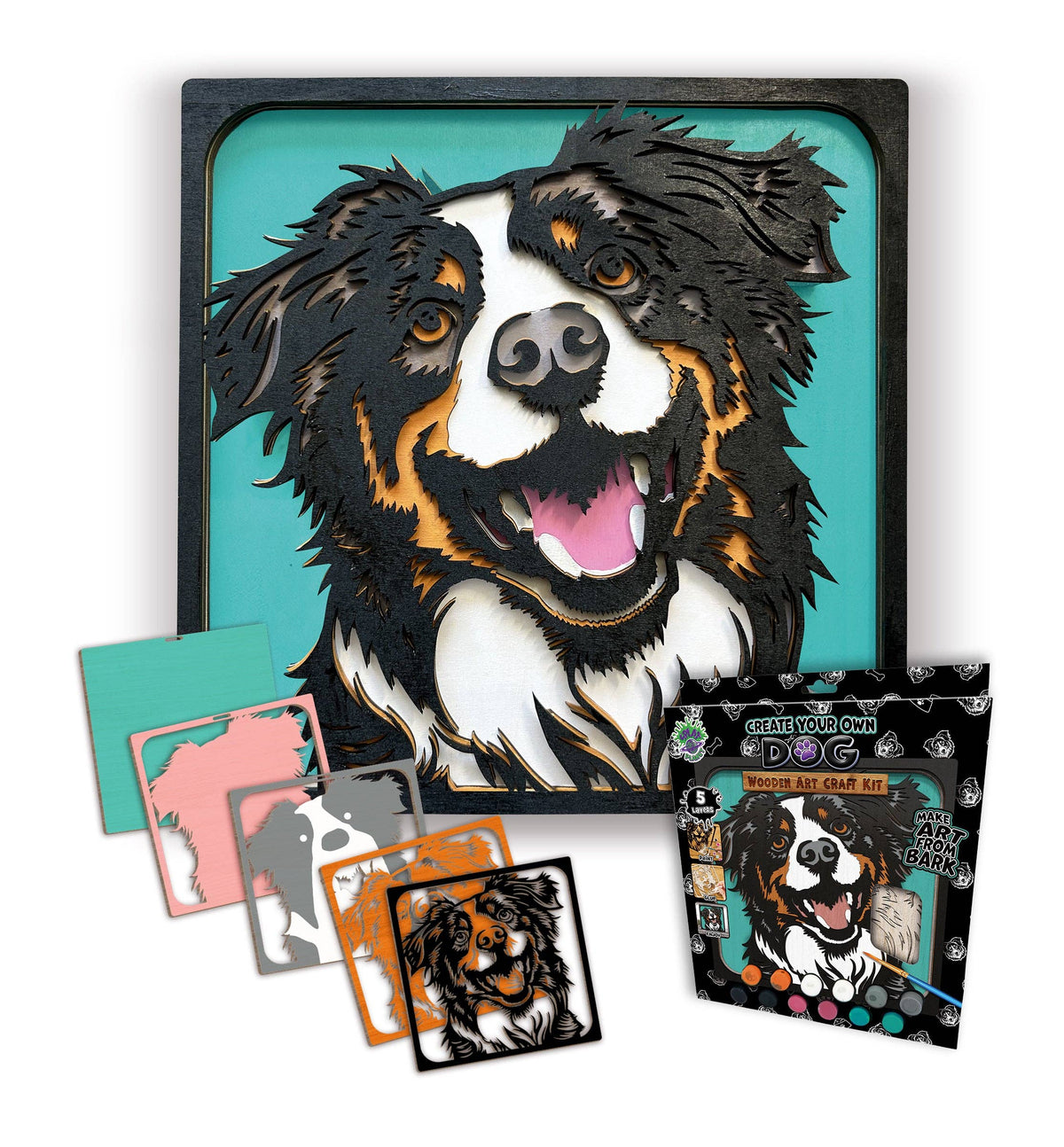 Wooden Dog Art Craft Kit