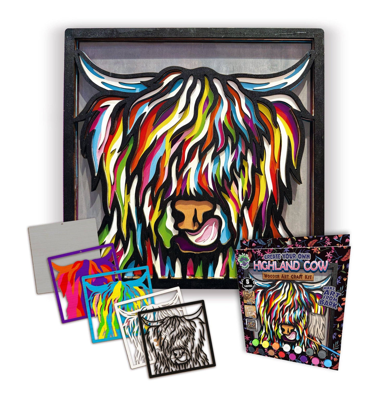 Wooden Highland Cow Art Craft  Kit