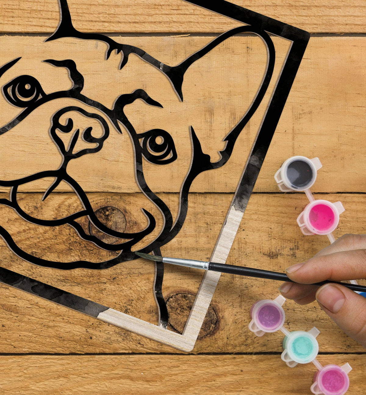Wooden French Bulldog Art Craft Kit