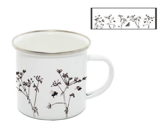 Enamel Mug, Bees & Butterflies