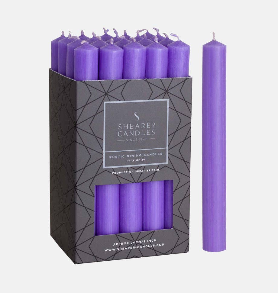 Lilac 8 inch Dinner Candles x 5