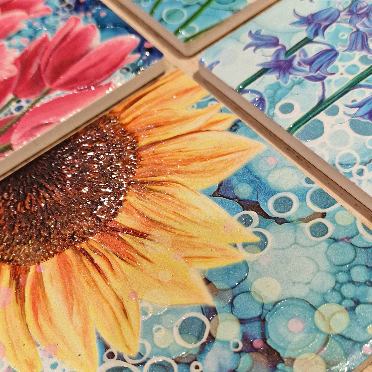 64-C Sunflower (Blue) Coaster