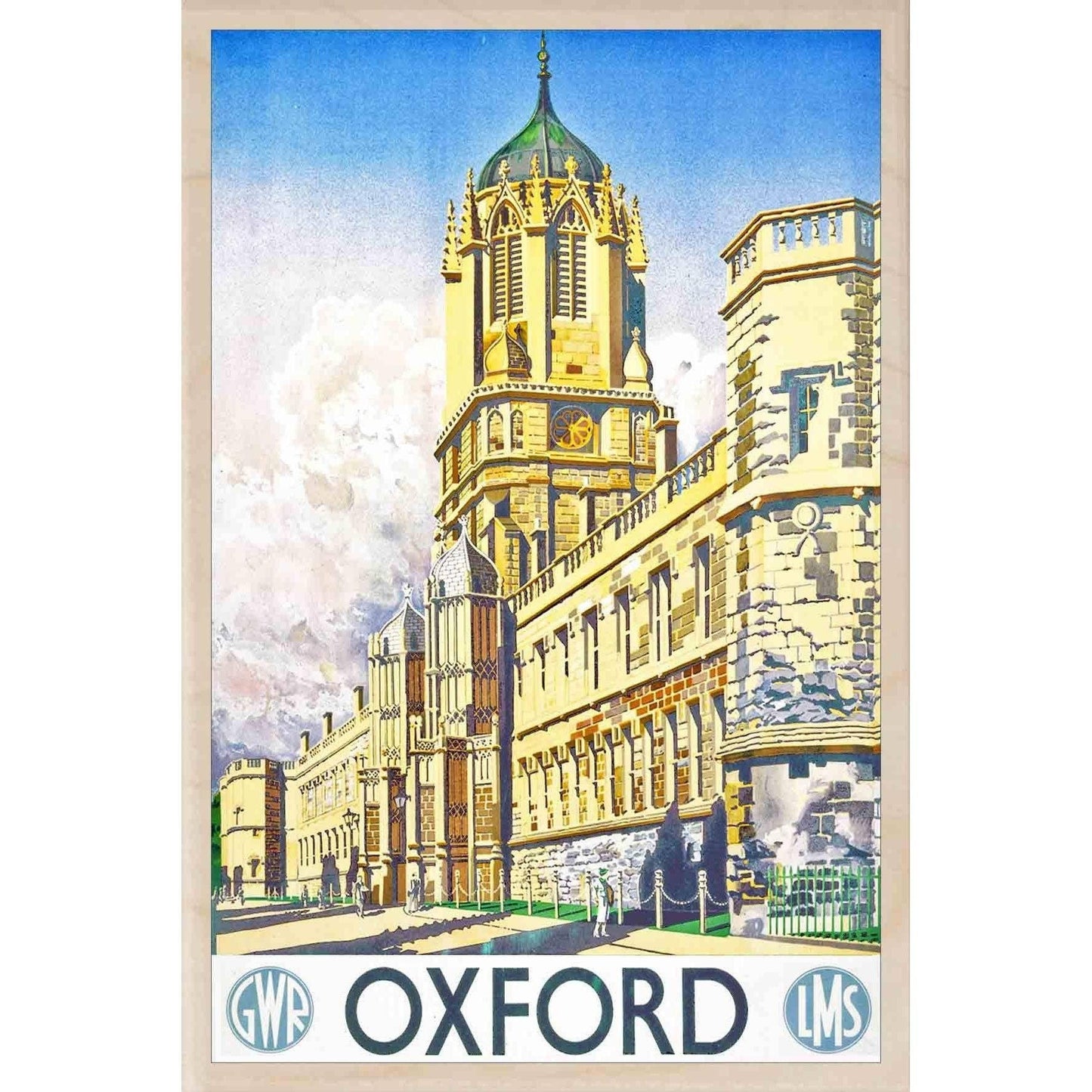 Oxford - Wooden postcard