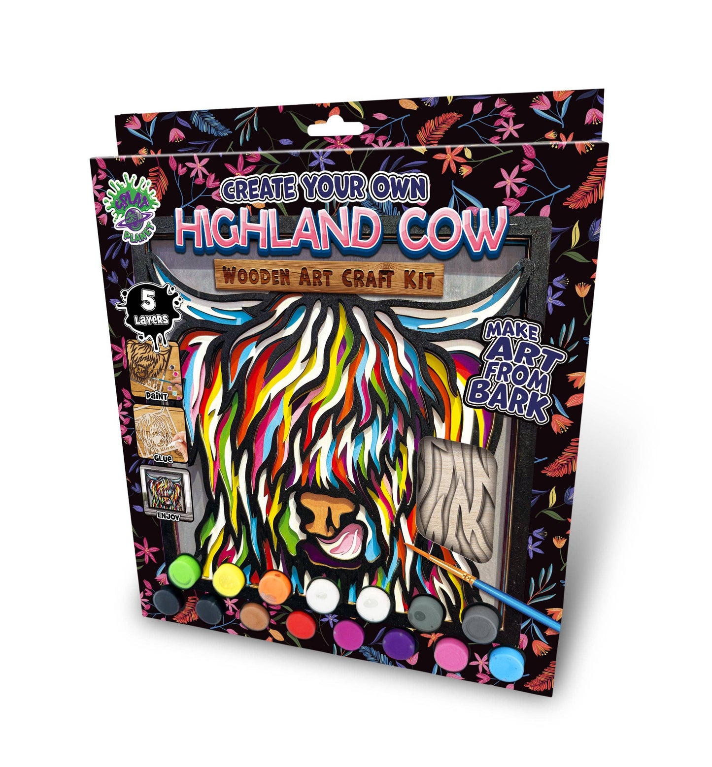 Wooden Highland Cow Art Craft  Kit