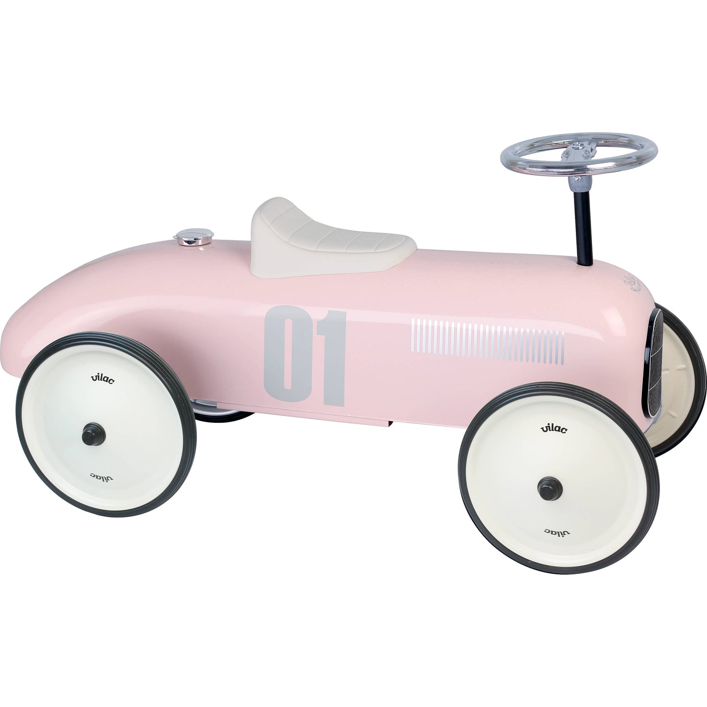 Vilac Pink Metal Ride-On Car – Vintage Style Toy Vehicle