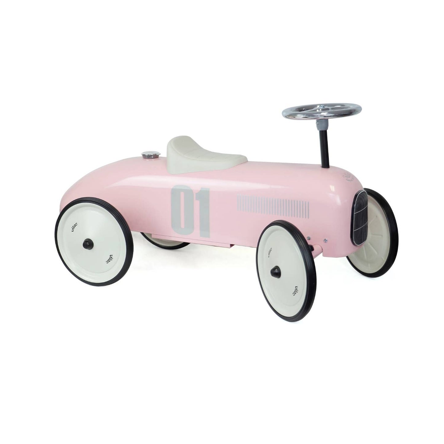 Vilac Pink Metal Ride-On Car – Vintage Style Toy Vehicle