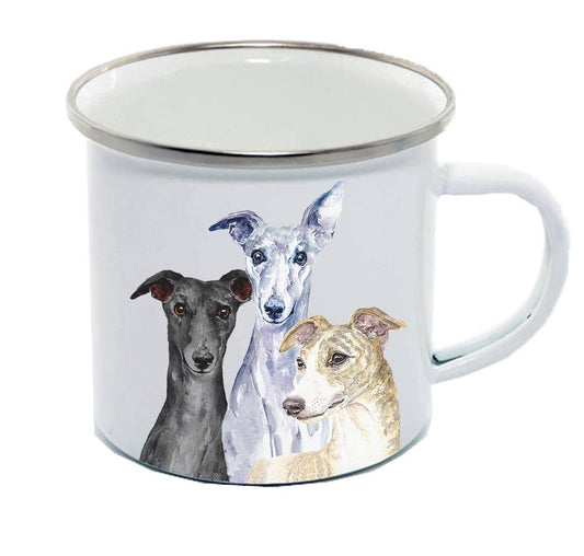 Enamel Mug, 3 Whippets