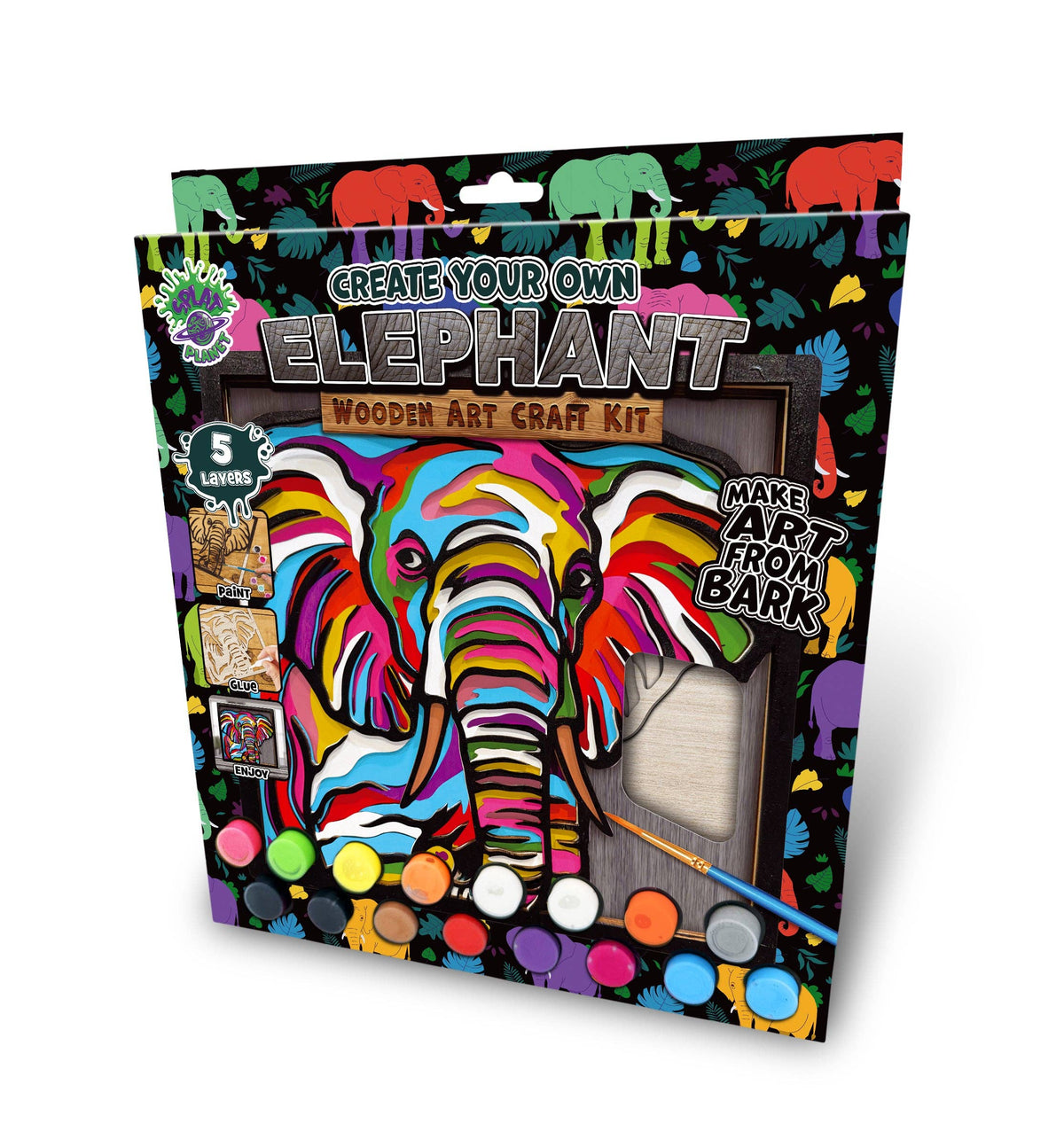 Wooden Elephant Art Craft Kit