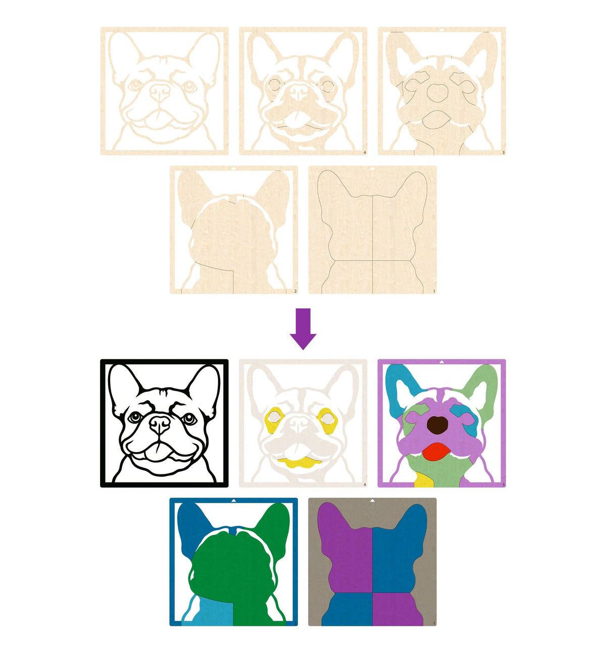 Wooden French Bulldog Art Craft Kit