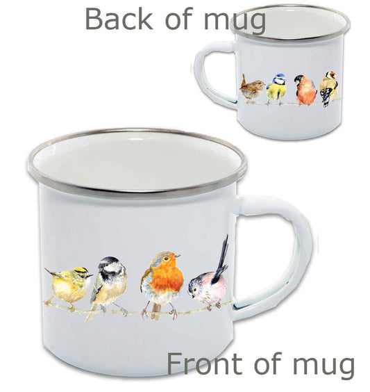 Enamel Mug, Garden Birds