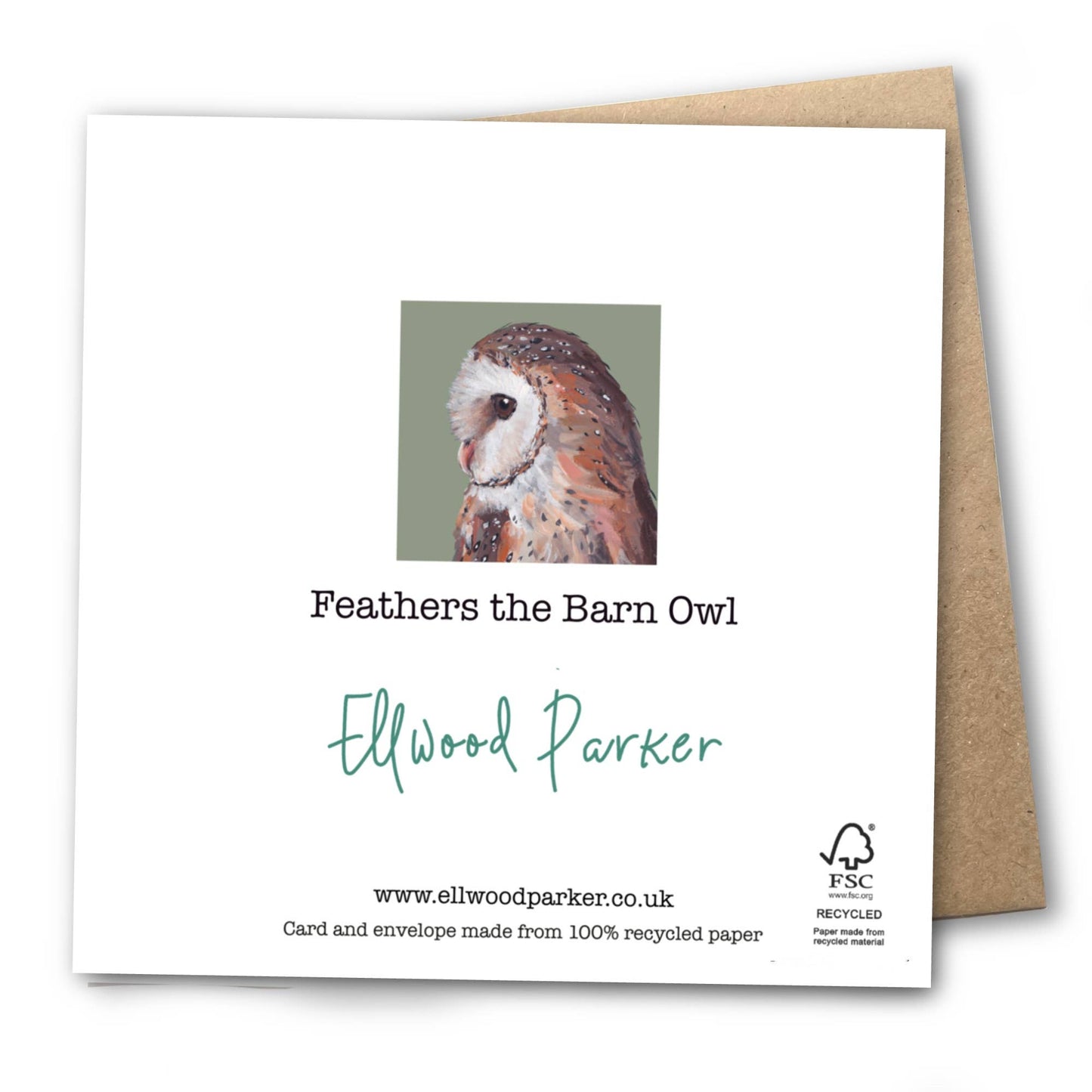 Barn Owl Card | Eco | Recycled | Bird | Blank