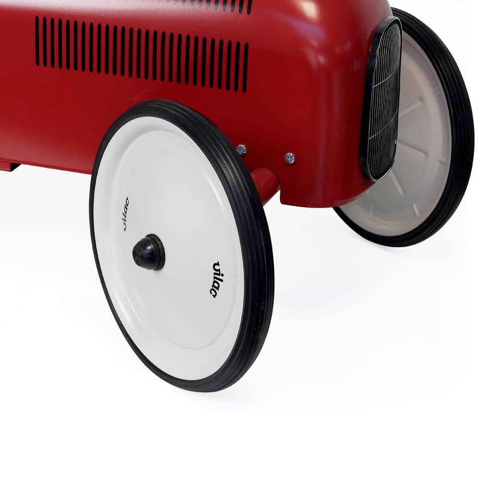 Vilac Red With White Wheels Ride-On Car Vintage Style Toy
