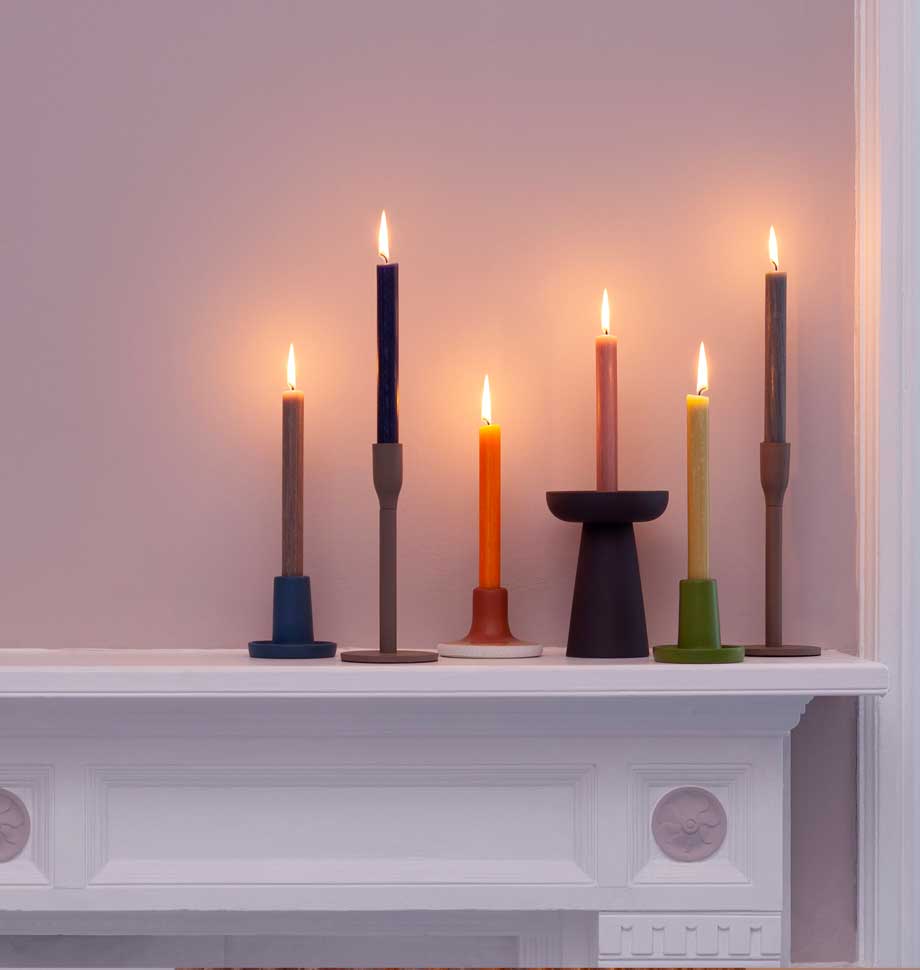 Grey 8 inch Dinner Candles x 5