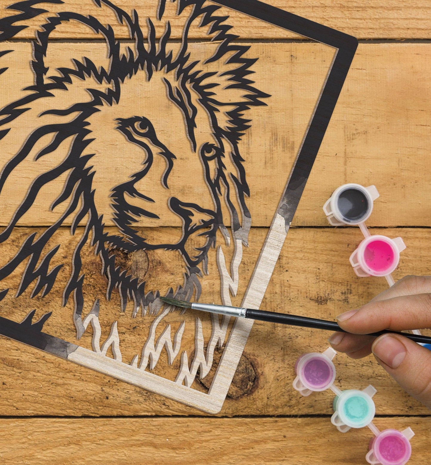 Wooden Lion Art Craft Kit