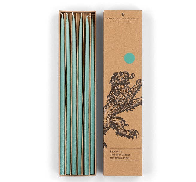 Thin Taper Candles - Beryl Green