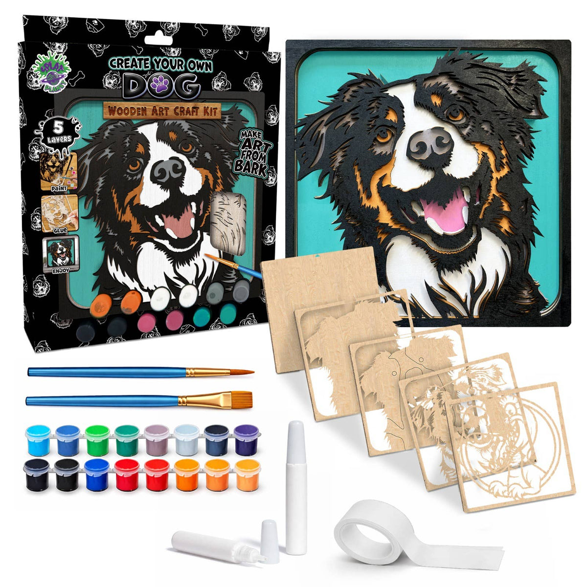 Wooden Dog Art Craft Kit