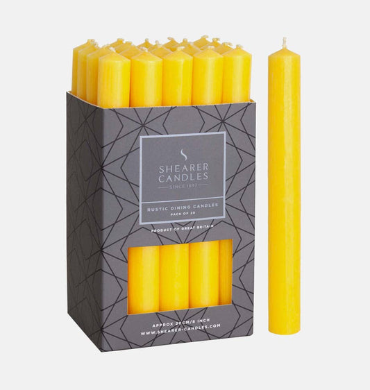 Yellow 8 inch Dinner Candles x 5