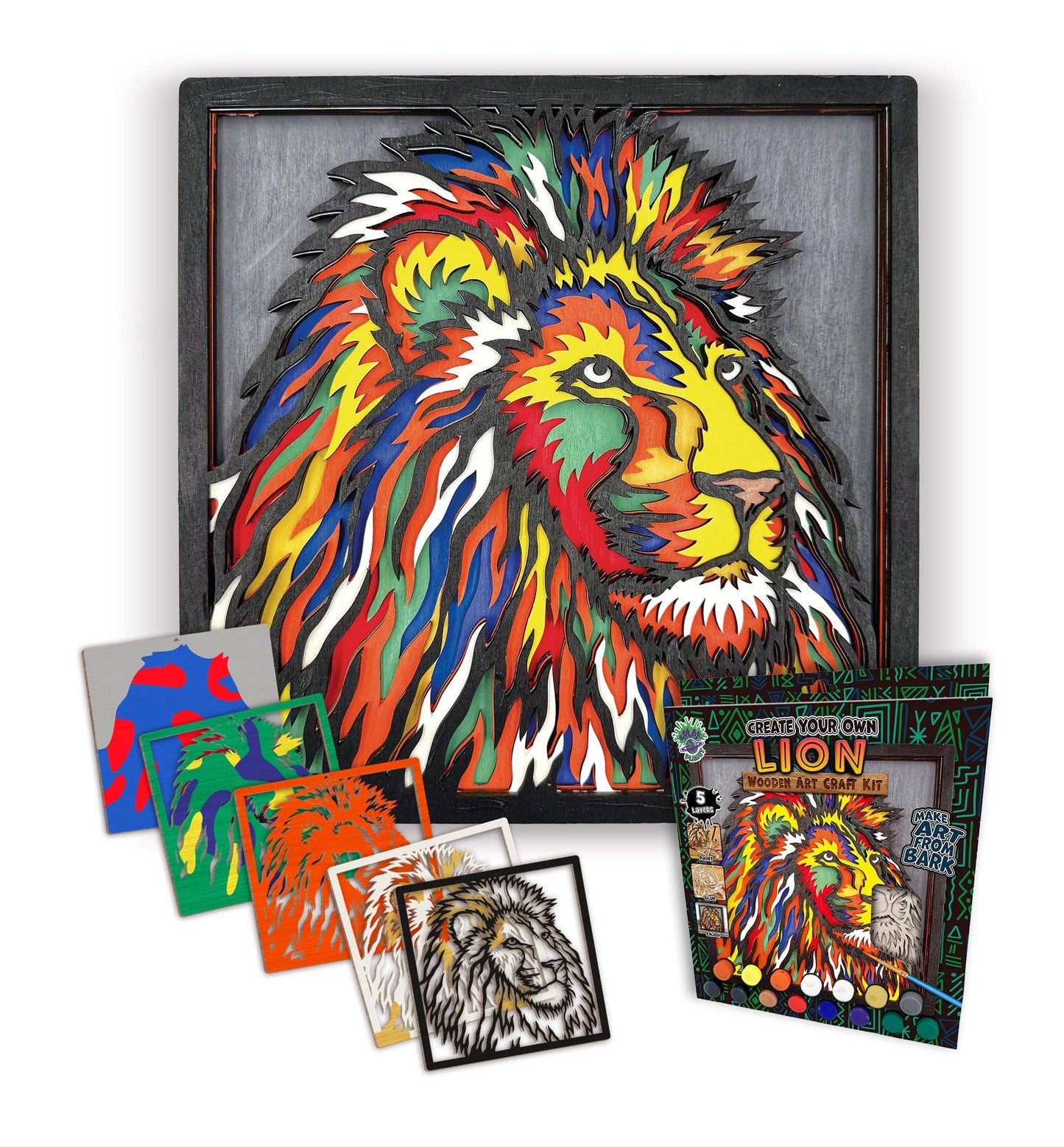 Wooden Lion Art Craft Kit