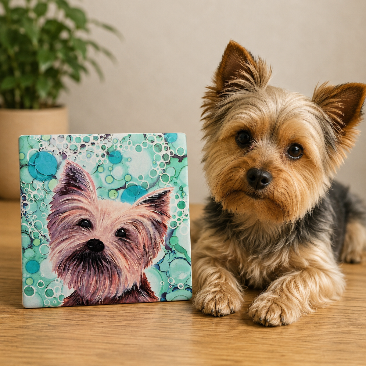 Yorkshire Terrier Dog Ceramic Coaster