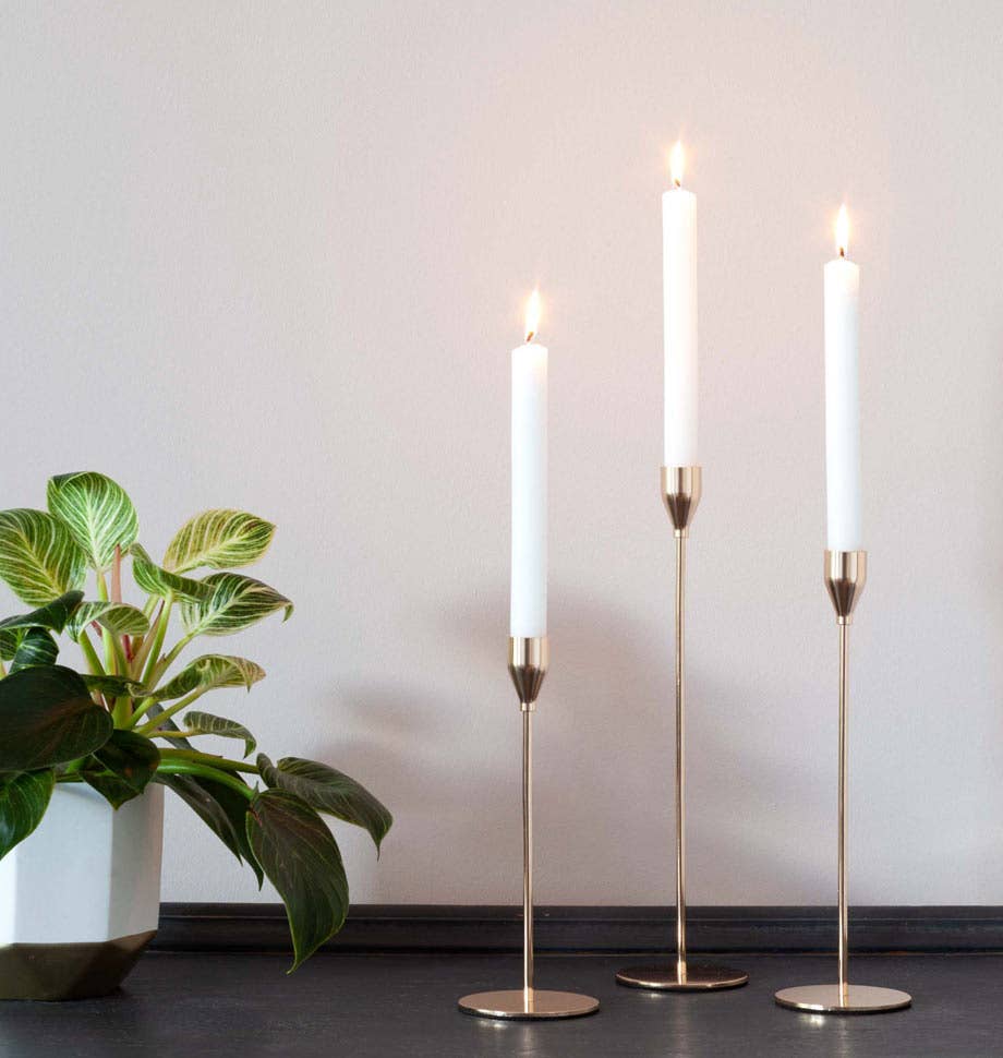 White 8 inch Dinner Candles x 5
