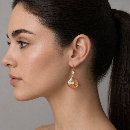 Antique Champagne Peach Earrings
