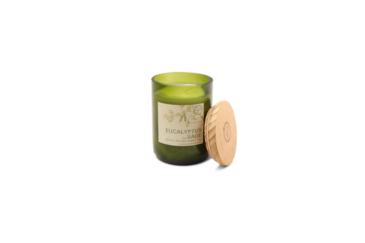 Eco Green Recycled Glass Candle (226g) - Eucalyptus & Sage