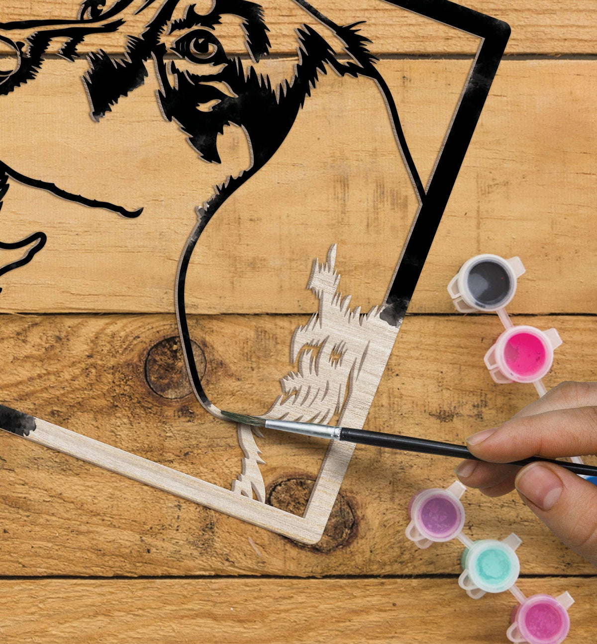 Wooden Sausage Dog Art Craft Kit