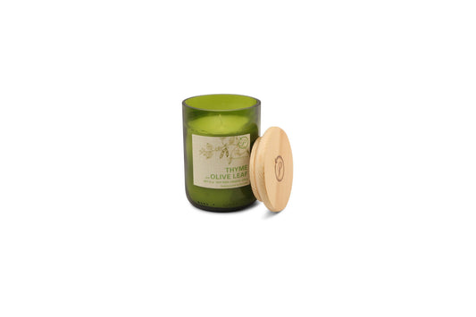 Eco Green Recycled Glass Candle (226g) - Thyme & Olive Leaf