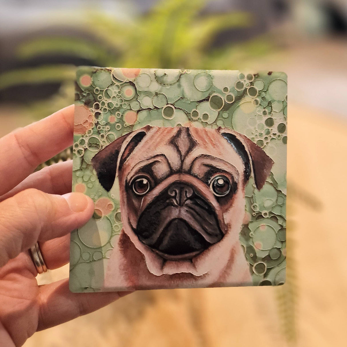 Pug Dog Ceramic Coaster
