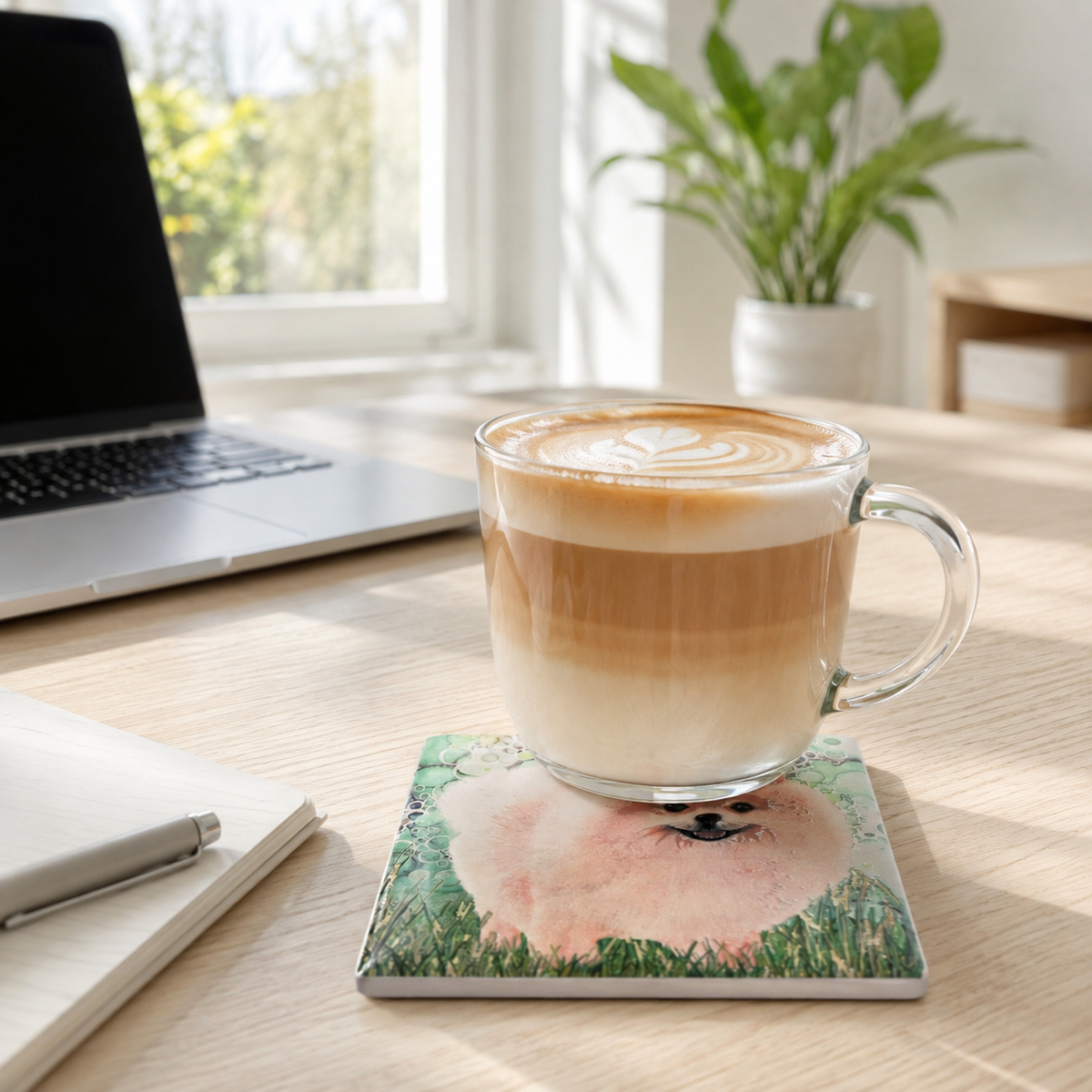 Pomeranian Dog Ceramic Coaster