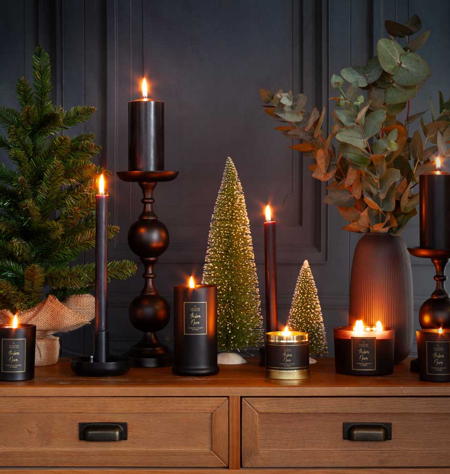 Black 8 inch Dinner Candles x 5