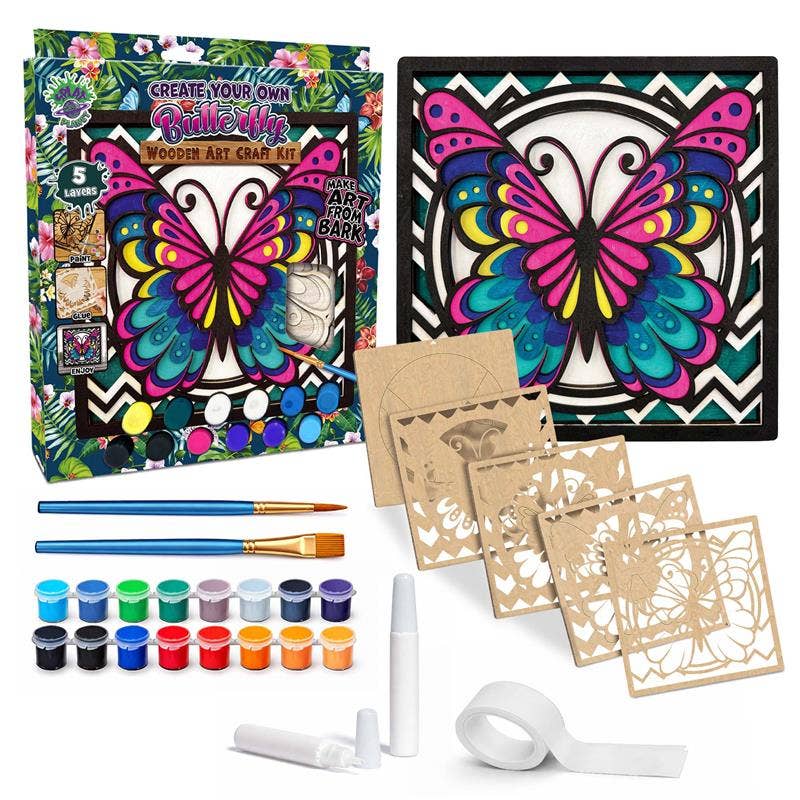 Wooden Butterfly Art Craft Kit