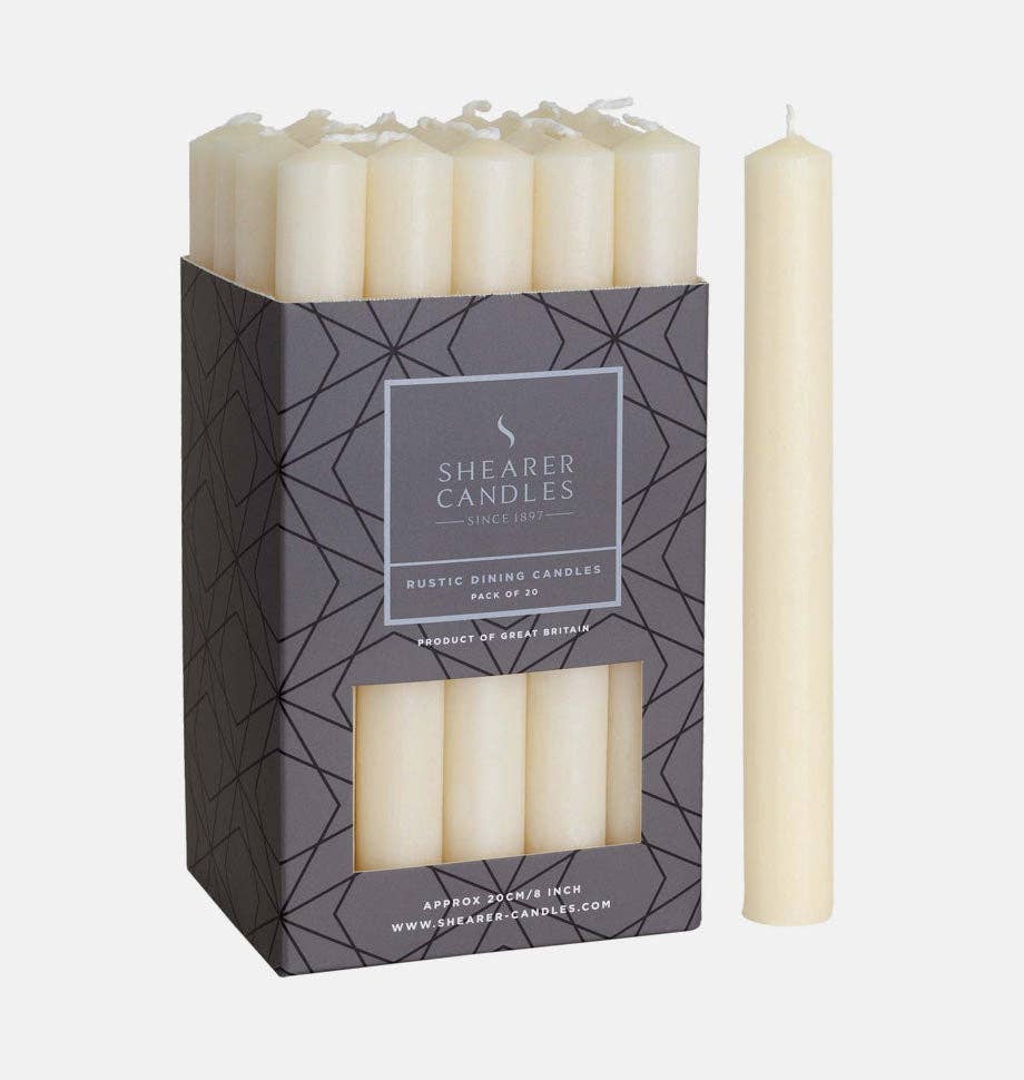 Ivory 8 inch Dinner Candles x 5