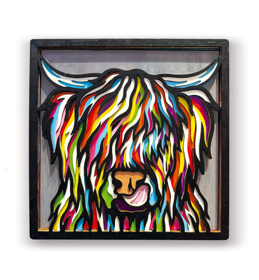 Wooden Highland Cow Art Craft  Kit