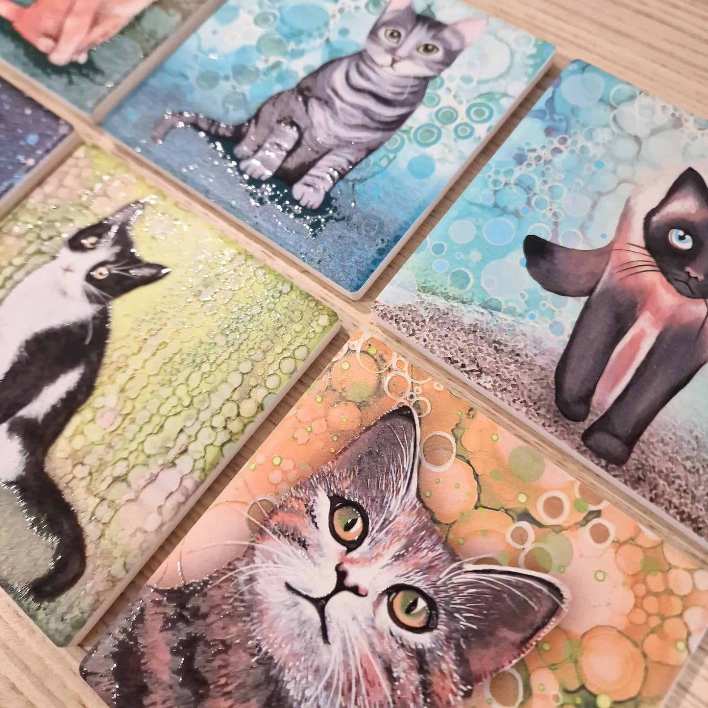 103-C Black & White Cat Coaster