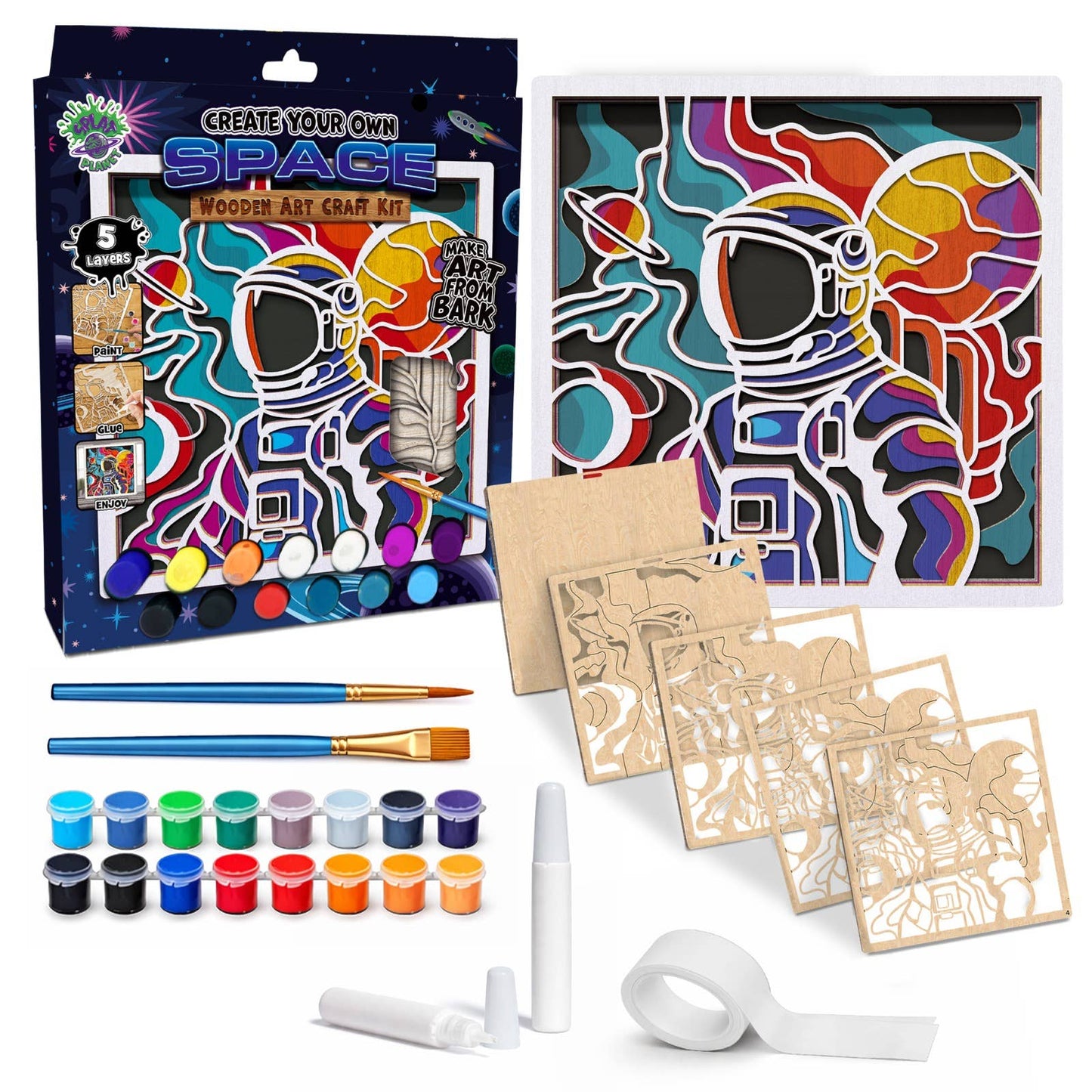 Wooden Space Scene Art CraftKit