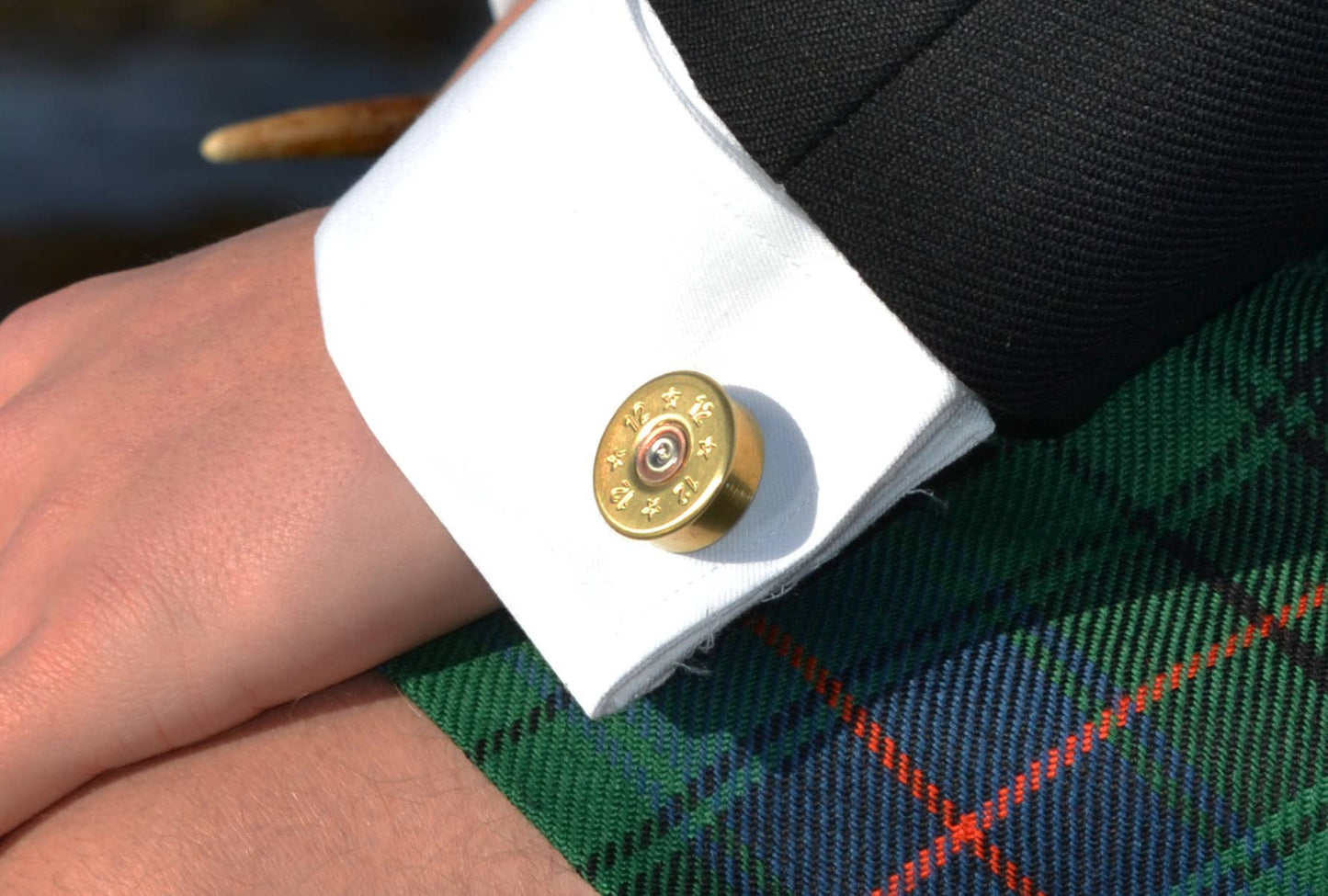 Upcycled shotgun cartridge cufflinks