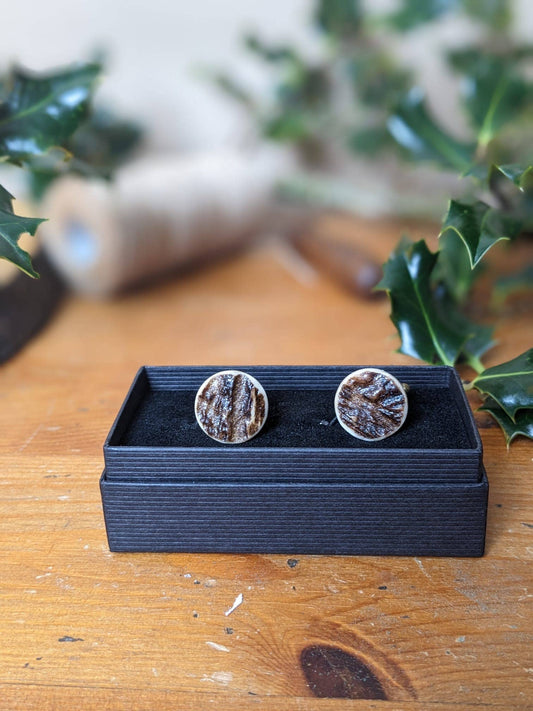 Upcycled antler cufflinks