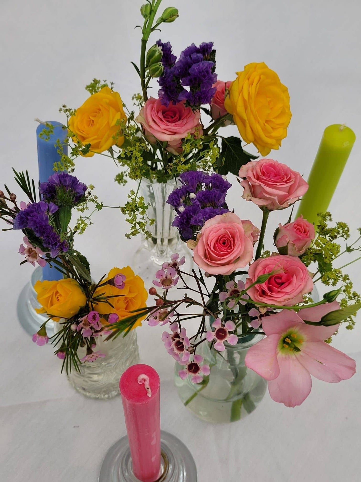 Grey 8 inch Dinner Candles x 5