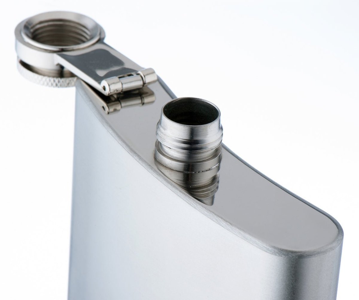 Engraved Hip Flask - Stainless Steel Curved Flask With Gift Box & Funnel Included