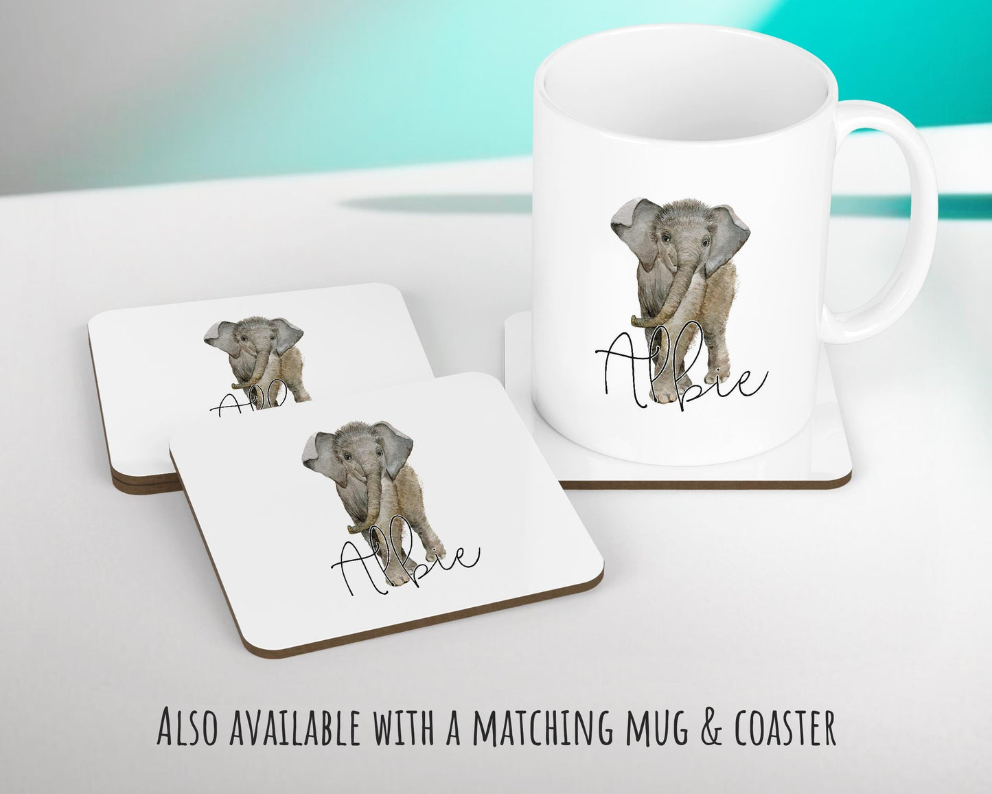 Personalised Elephant Giraffe Cushion Gift - Printed Name Design Safari Cushion Throw Pillow Gift Boy Girl Kids Bedroom Birthday Gift CS174