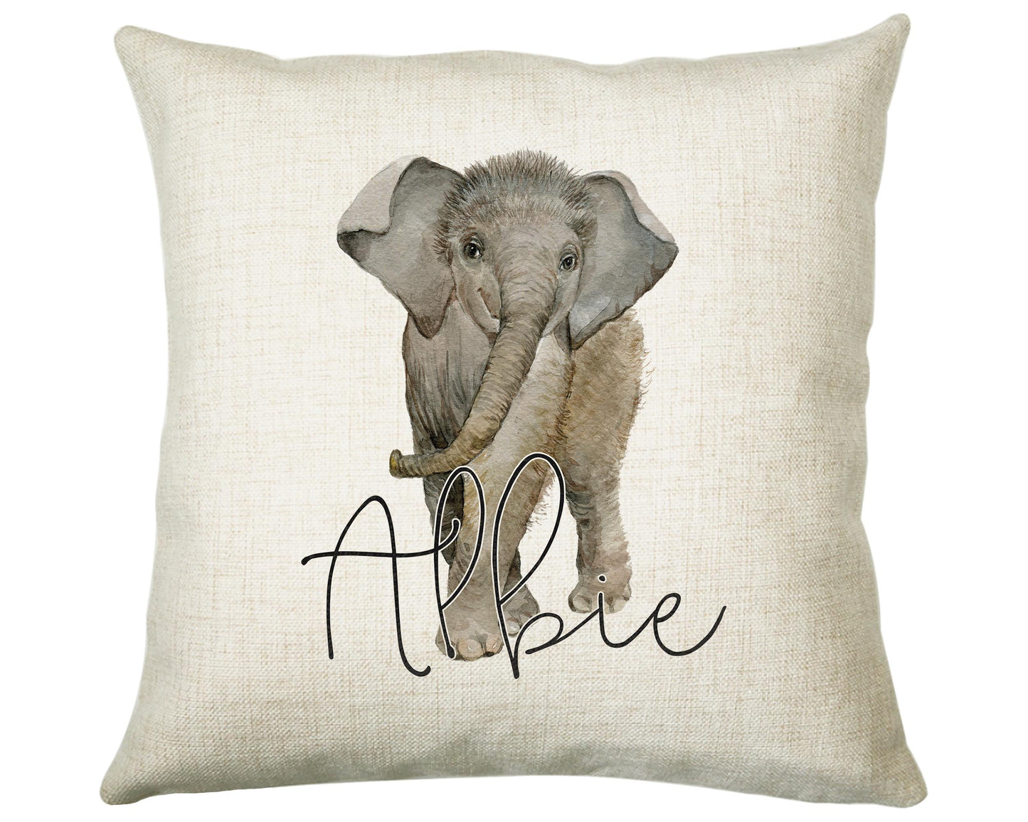 Personalised Elephant Giraffe Cushion Gift - Printed Name Design Safari Cushion Throw Pillow Gift Boy Girl Kids Bedroom Birthday Gift CS174