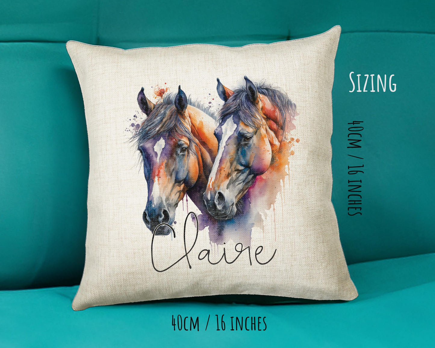 Birthday Gift For Girl Horse Lover Cushion Gift Printed Name Design Cushion Throw Pillow Gift For Girls Nursery Bedroom Christmas Gift CS521